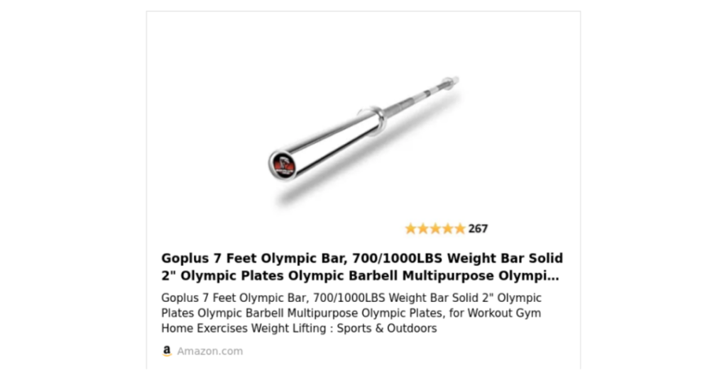 Goplus 7 Feet Olympic Bar