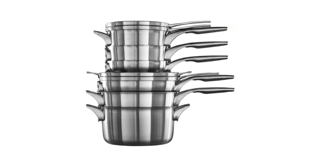 calphalon premier stainless steel cookware set