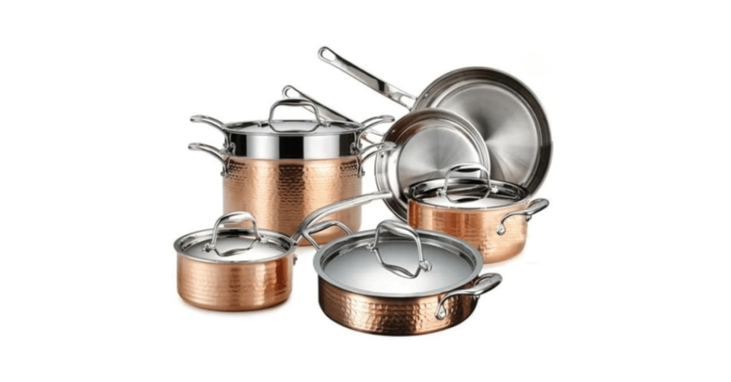 Lagostina Martellata Triply Copper Cookware Set